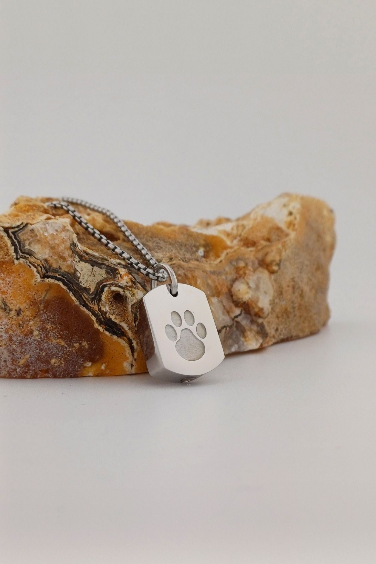 dog tag ashanger pootje rvs