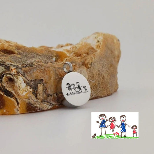 eigen kindertekening ashanger rond rvs