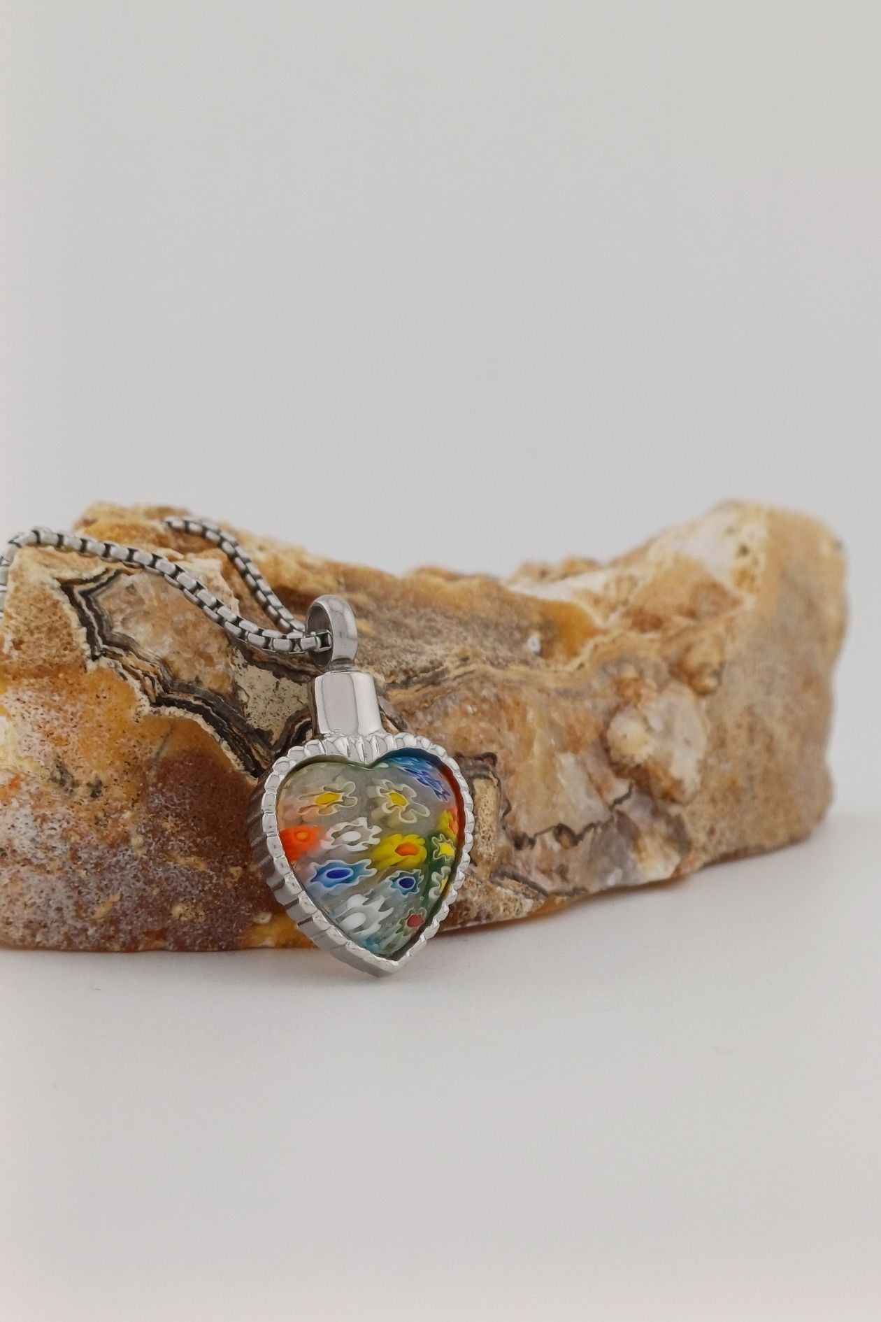 glazen ashanger floral heart rvs