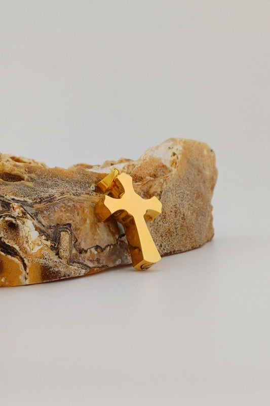 gotisch kruis ashanger ingelakt goudkleurig