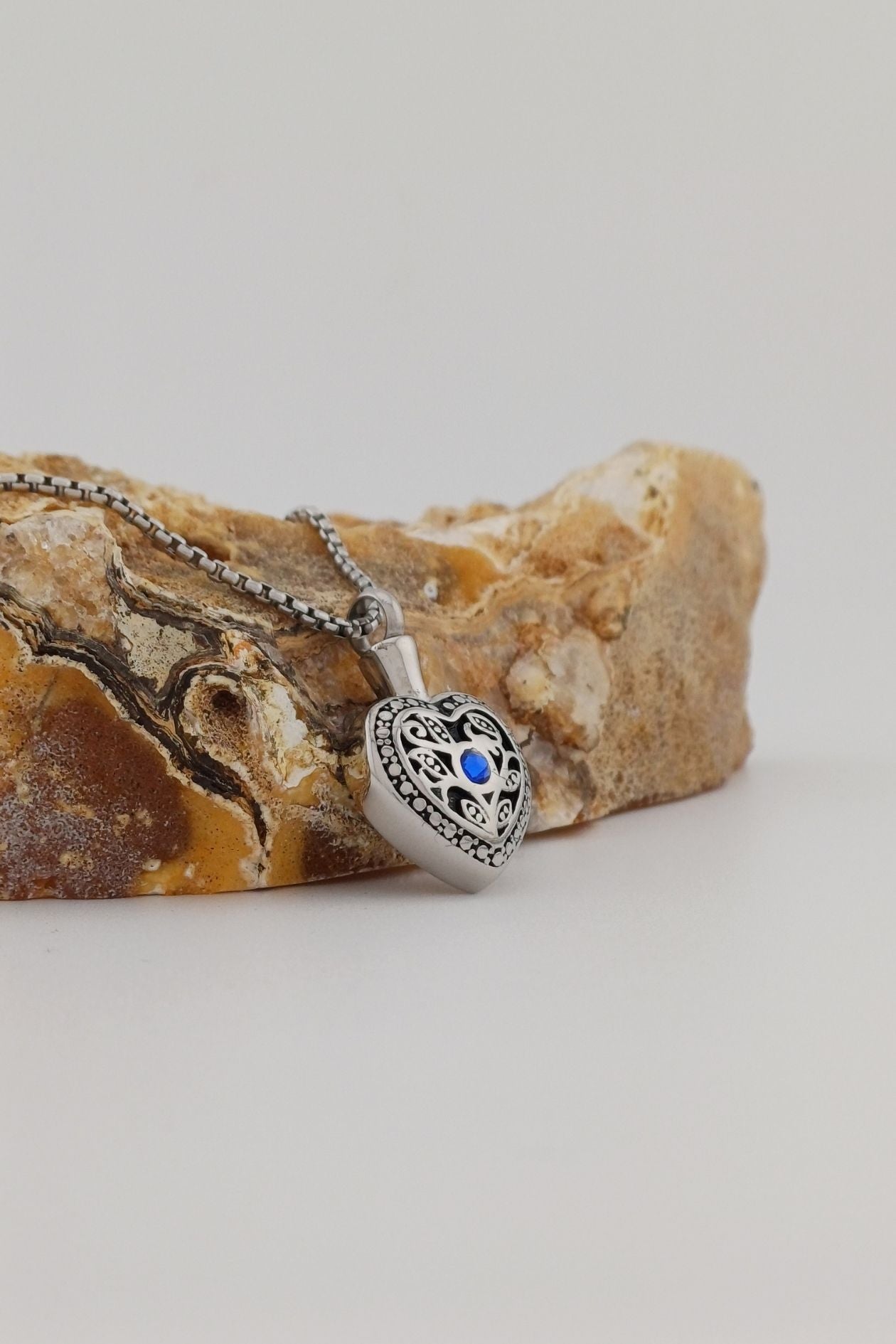 hart ashanger blauw kristal rvs