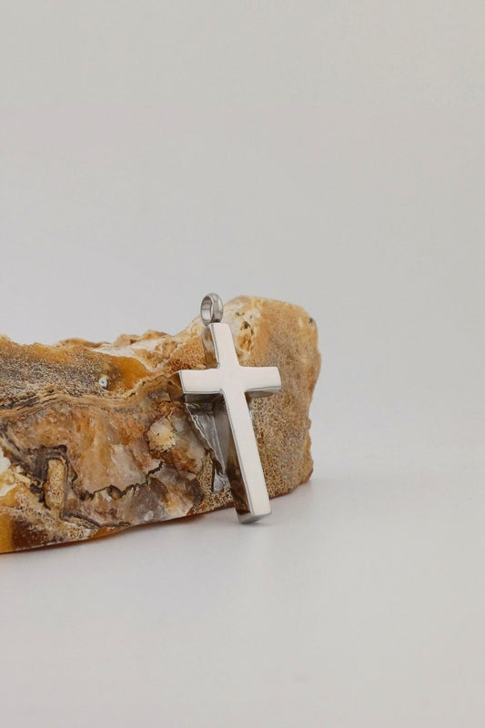 kruis ashanger met angel wings rvs