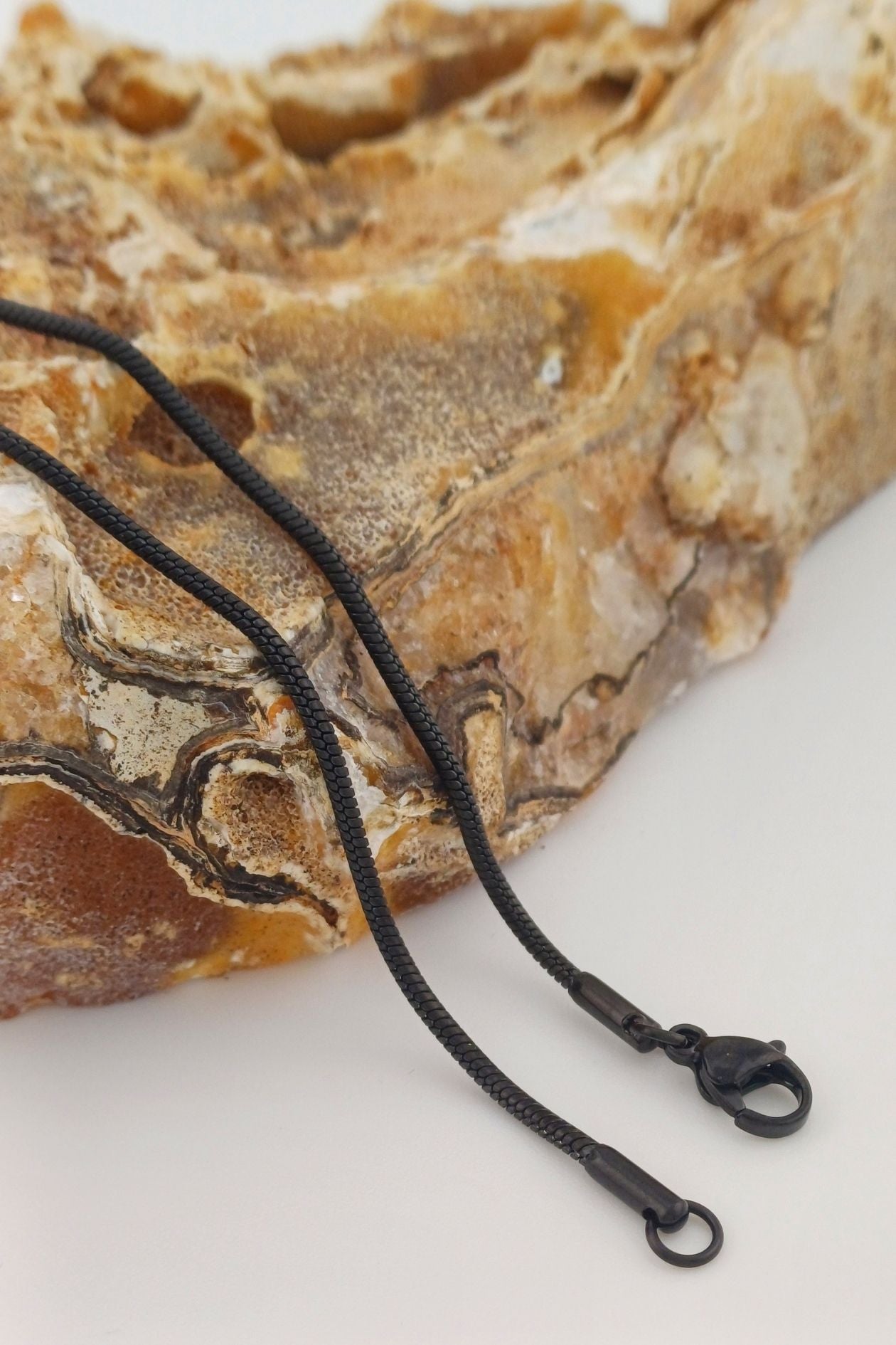 slangenketting rvs zwart