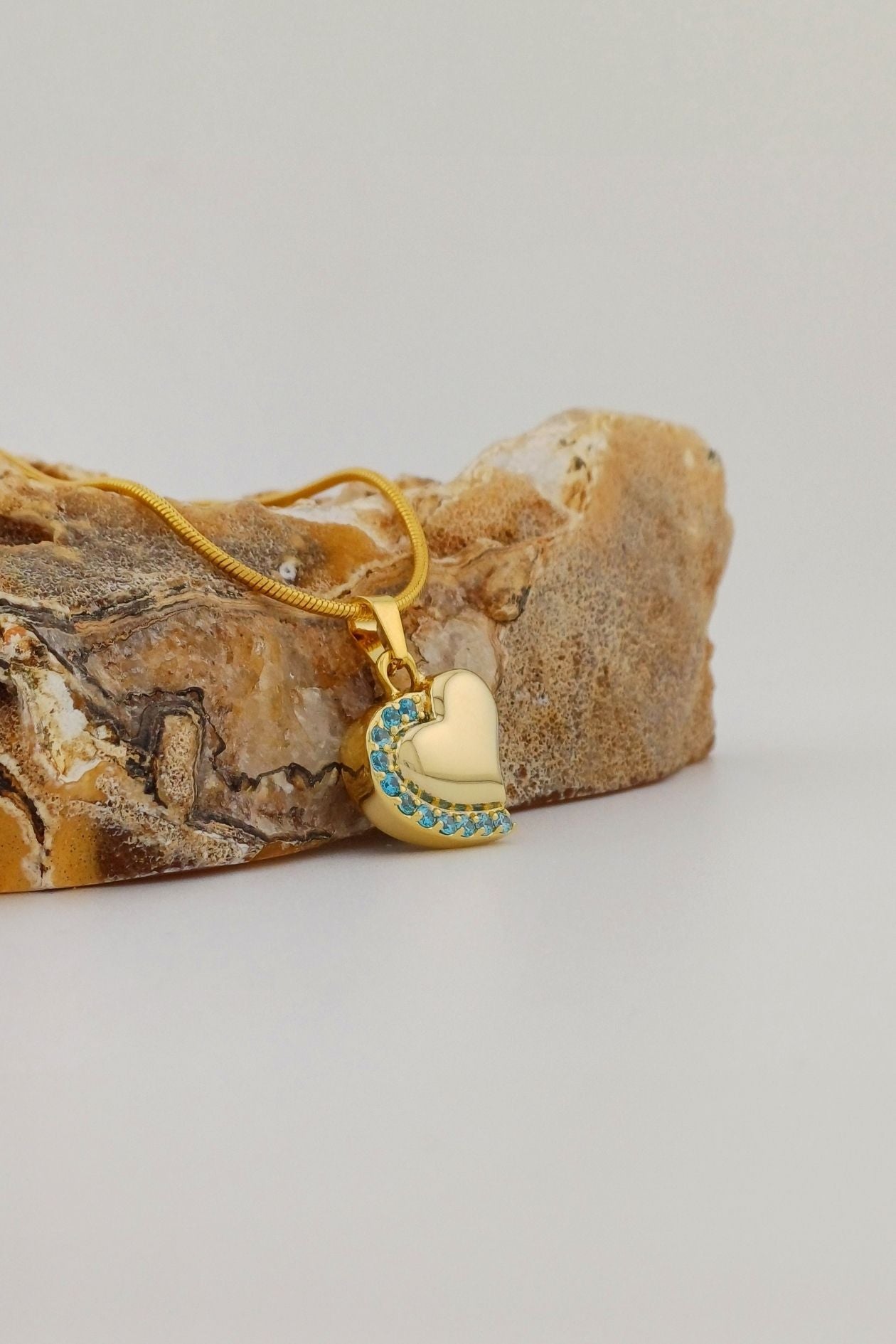 stralend hart ashanger turquoise goudkleurig