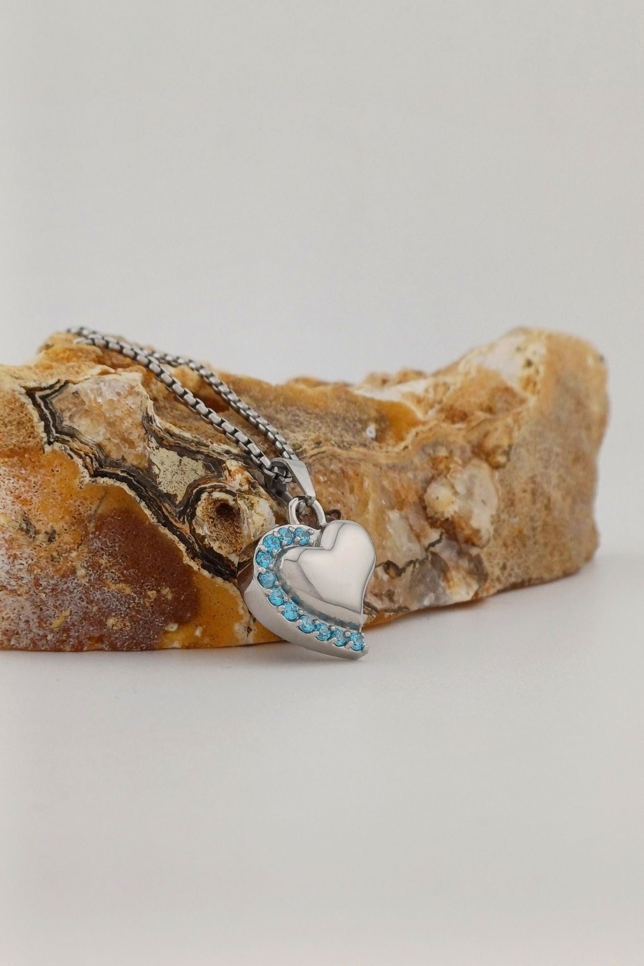 stralend hart ashanger turquoise rvs
