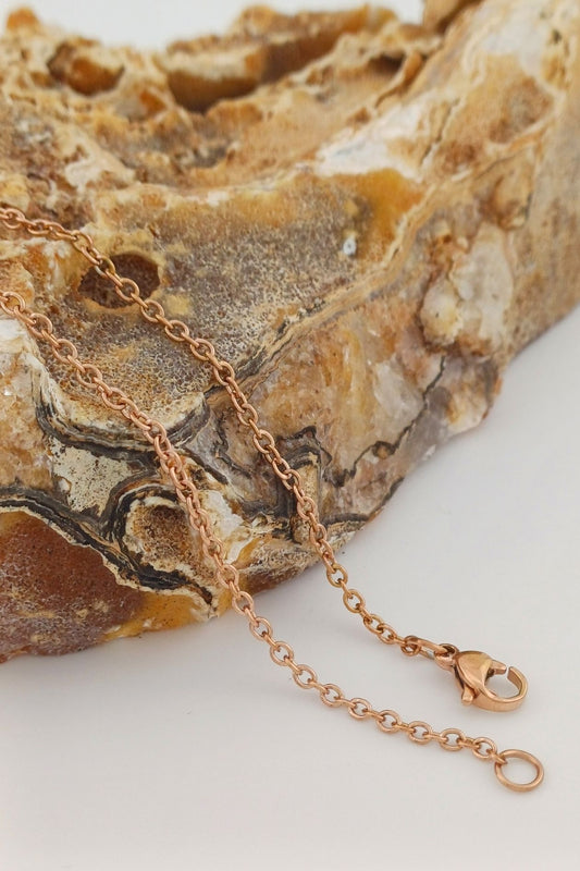anker ketting rvs rosegoudkleurig