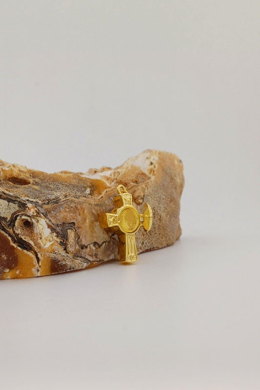 as medaillon gold plated keltisch kruis