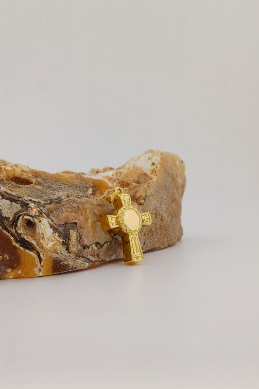as medaillon gold plated keltisch kruis