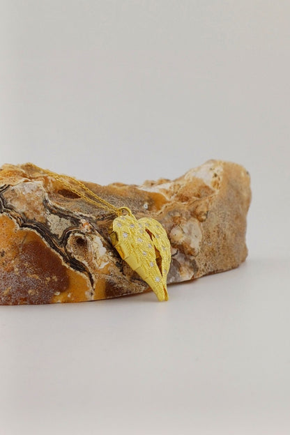 ashanger gold plated angel wings met dubbele askamer