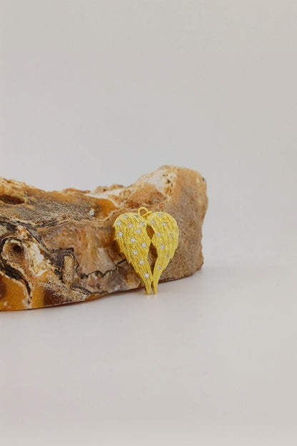 ashanger gold plated angel wings met dubbele askamer