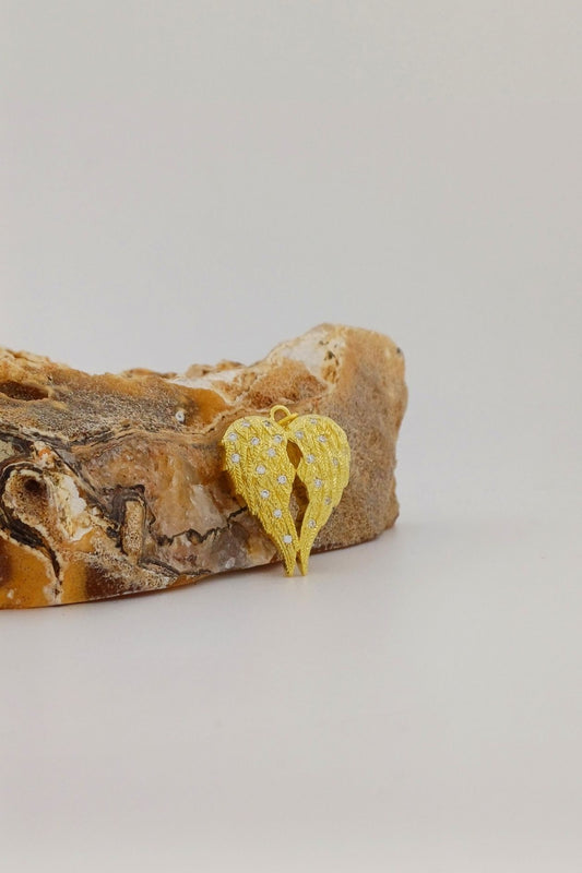 ashanger gold plated angel wings met dubbele askamer