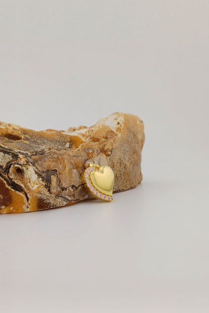 ashanger gold plated sierlijk hart roze