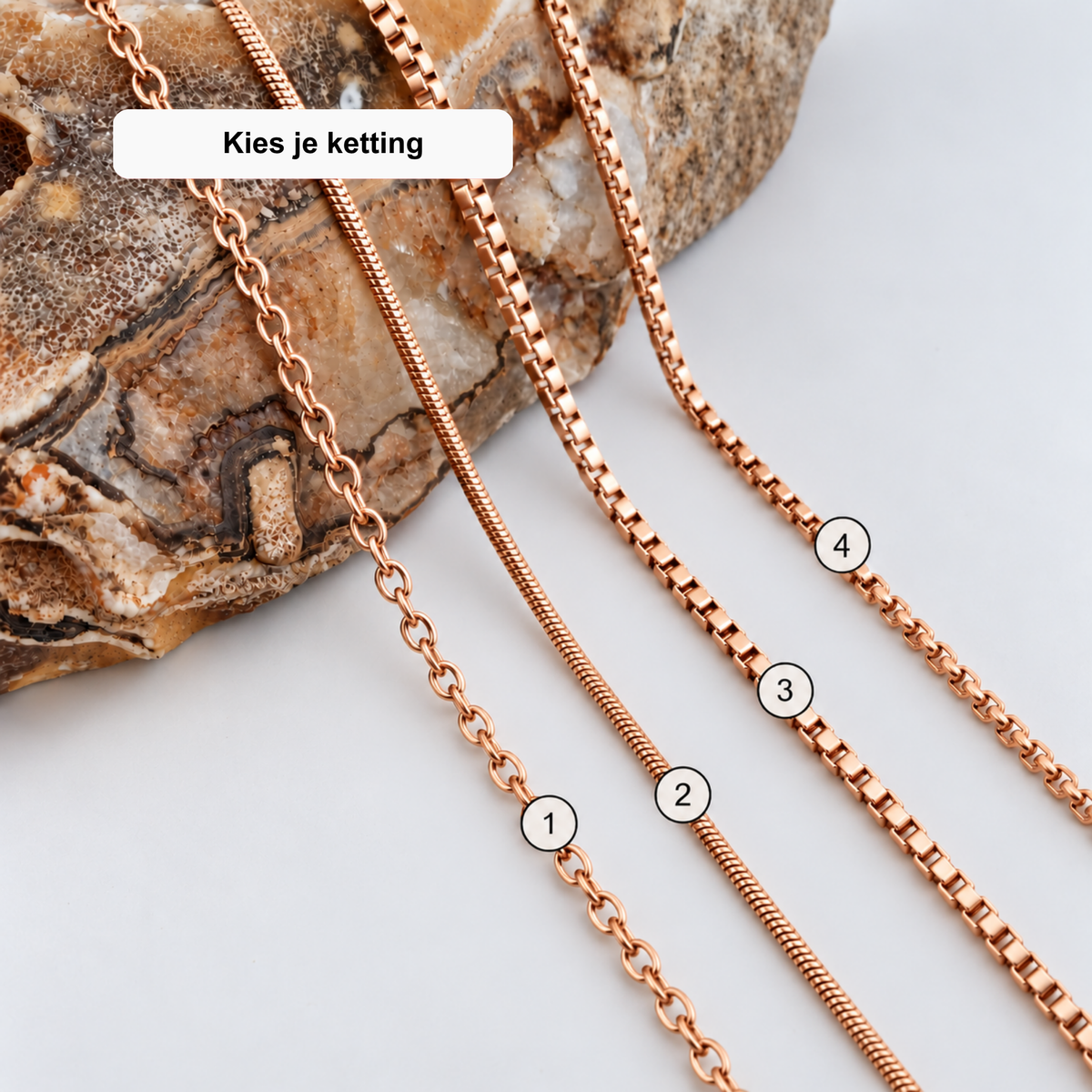 ashanger ketting rosegoud