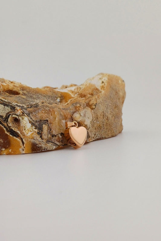 glazen hart ashangertje rosegoudkleurig