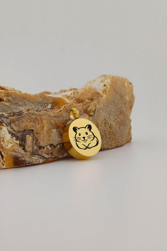 hamster ashanger rond goudkleurig