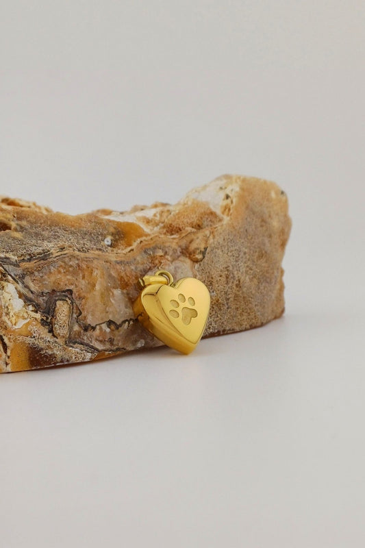 hart ashanger met pootje goudkleurig