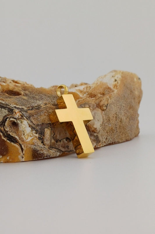 kruis ashanger ingelakt goudkleurig