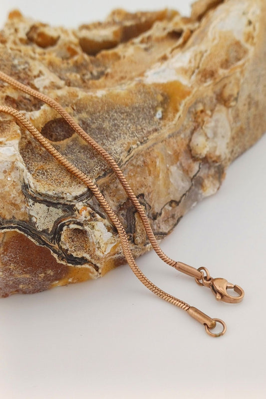 slangenketting rvs rosegoudkleurig