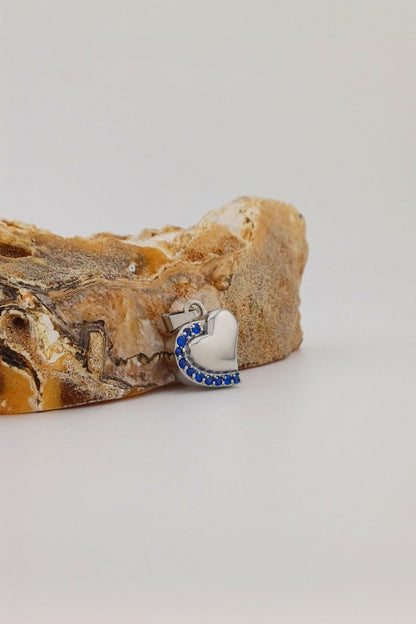 stralend hart ashanger blauw rvs