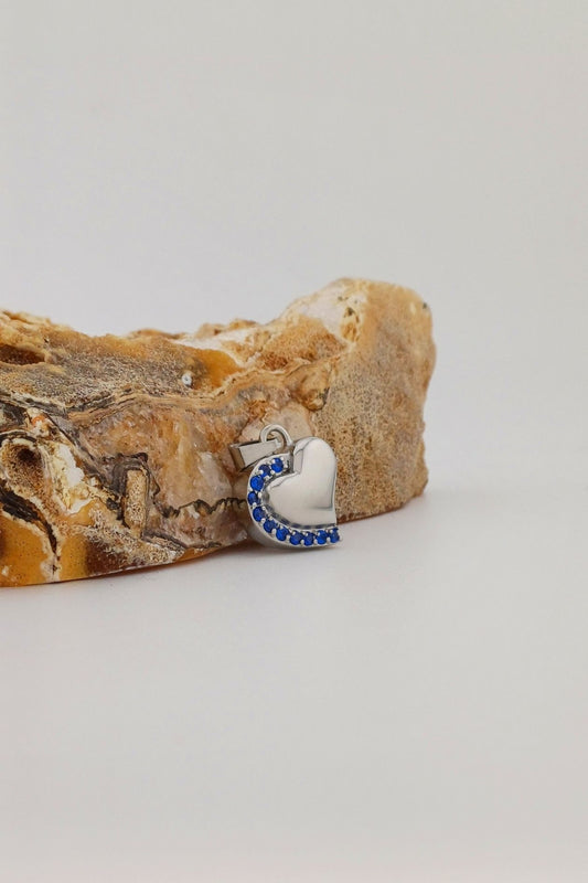 stralend hart ashanger blauw rvs