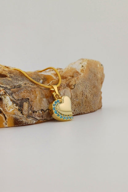 stralend hart ashanger turquoise goudkleurig