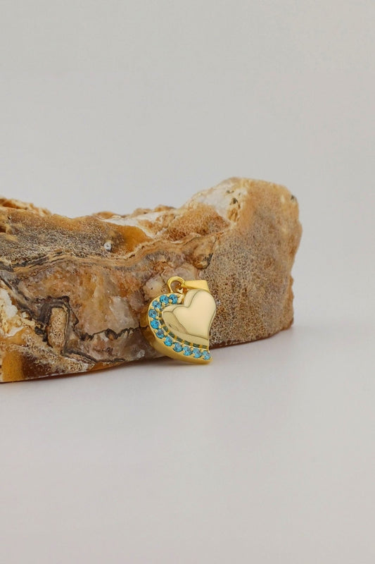 stralend hart ashanger turquoise goudkleurig