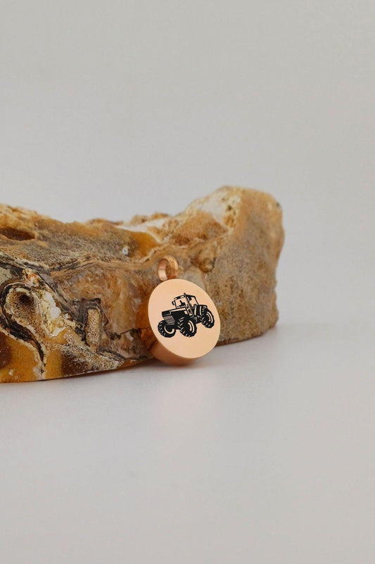 tractor ashanger rond rosegoudkleurig