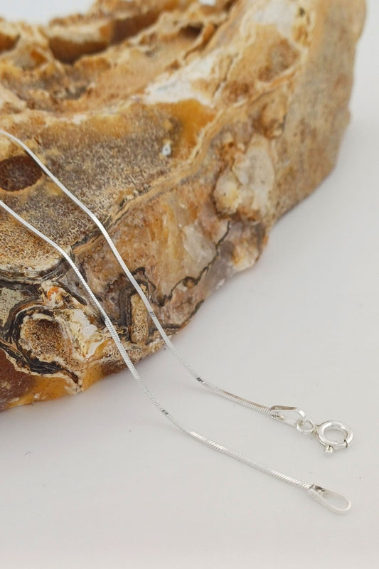 vierkante slangenketting zilver