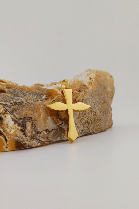 winged cross ashanger goudkleurig