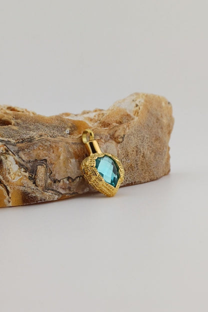 winged heart ashanger turquoise goudkleurig